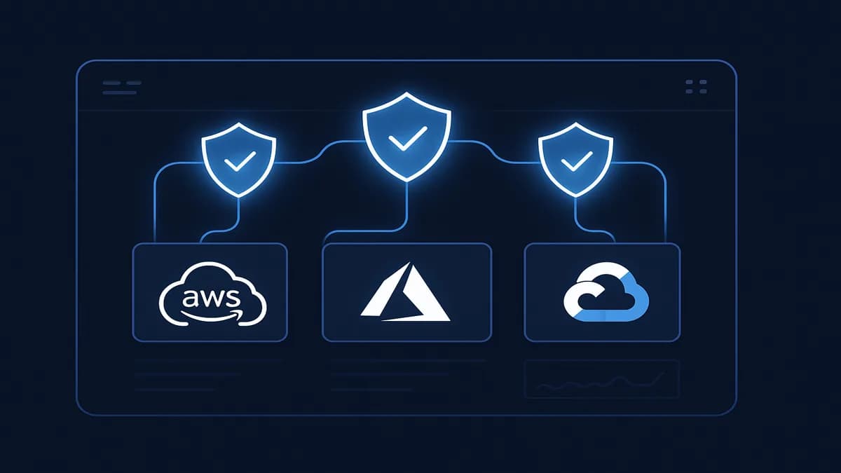 Cloud Security Dashboard Cloud infrastructure security dashboard protecting AWS, Azure, and GCP environments