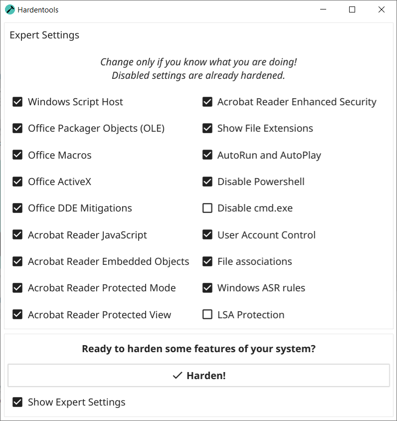 hardentools
